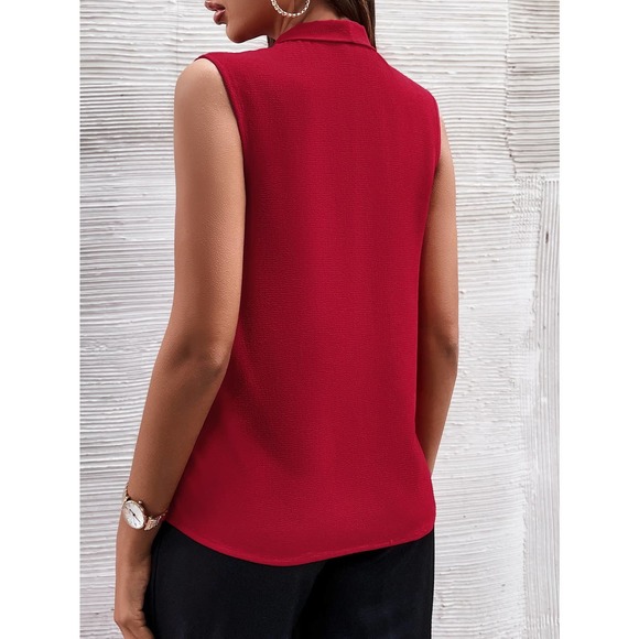 Sleeveless Press Crease Blouse Minimalist Business Casual navy blue - Picture 11 of 11